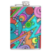 Hand- en digitaal geverfde Patroonkunst 12 Heupfles (Voorkant)