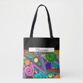 Hand- en digitaal geverfde Patroonkunst 12 Tote Bag (Voorkant)