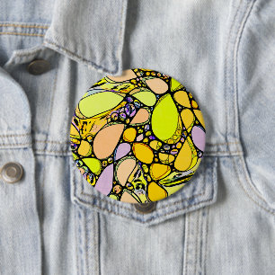Hand- en digitaal geverfde Patroonkunst 13 Ronde Button 4,0 Cm