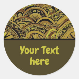 Hand- en digitaal geverfde Patroonkunst 15 Ronde Sticker