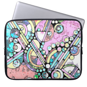Hand- en digitaal geverfde Patroonkunst 17 Laptop Sleeve