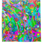 Hand- en digitaal geverfde Patroonkunst 18 Douchegordijn (Voorkant)