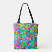 Hand- en digitaal geverfde Patroonkunst 18 Tote Bag (Achterkant)