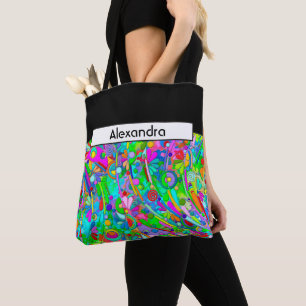 Hand- en digitaal geverfde Patroonkunst 18 Tote Bag