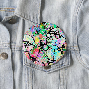 Hand- en digitaal geverfde Patroonkunst 31 Ronde Button 4,0 Cm