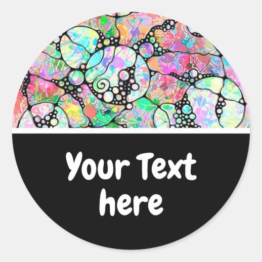 Hand- en digitaal geverfde Patroonkunst 31 Ronde Sticker (Voorkant)