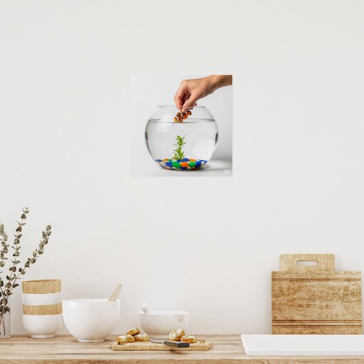 Hand en Fishbowl Graphic Poster (Keuken)