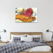 Hand en hart met liefde omhuld canvas afdruk (Insitu (Slaapkamer))