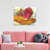 Hand en hart met liefde omhuld canvas afdruk (Insitu (Woonkamer))