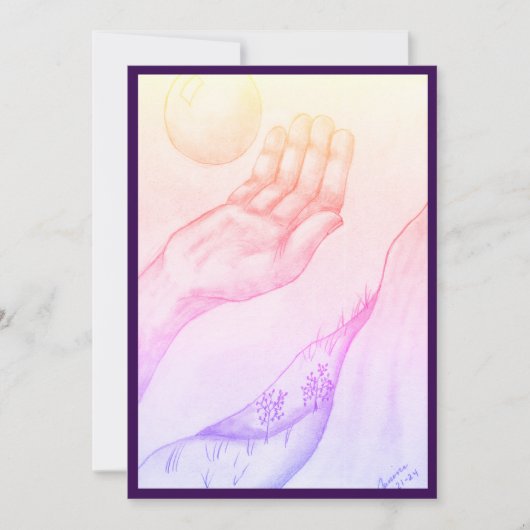 Hand en Sperre? - Platte paarse Kaart (Voorkant)