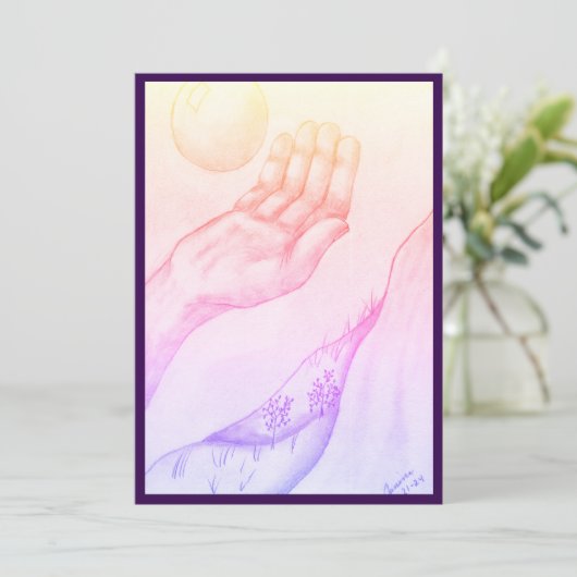 Hand en Sperre? - Platte paarse Kaart (Staand voorkant)