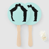 HAND FAN BRUILOFT GUNST KISS HANDWAAIER (Voorkant en achterkant)