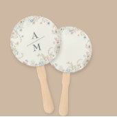 Hand Fan Custom Floral with Initials - Romantic Handwaaier