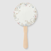 Hand Fan Custom Floral with Initials - Romantic Handwaaier (Achterkant)
