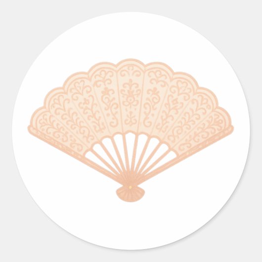 Hand fan ronde sticker (Voorkant)