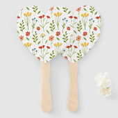 Hand Fan with Delicate Flowers - EleganT Handwaaier (Voorkant en achterkant)