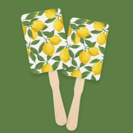 Hand Fan with Lemon Print - Fresh & Vibrant Desig Handwaaier