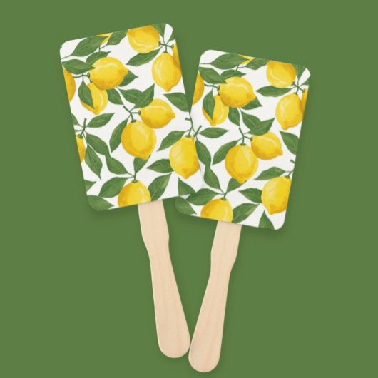 Hand Fan with Lemon Print - Fresh & Vibrant Desig Handwaaier