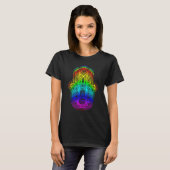 Hand Fatima Eye Rainbow Style Mandala T-shirt (Voorkant volledig)