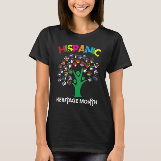 Hand Flag Tree Root Latino National Hispanic Herit T-shirt (Voorkant)