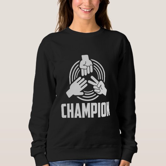 Hand Games Master Rock Paper Scissors Champion Trui (Voorkant)