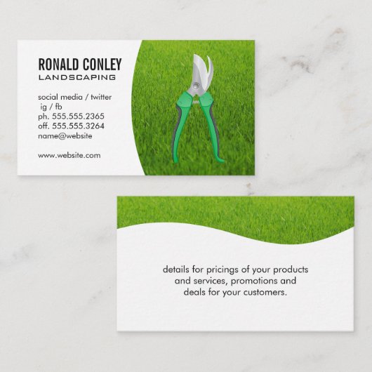 Hand Gardening Shears Visitekaartje (Voorkant / Achterkant)