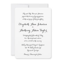 Hand gebeletterde kalligrafie bruiloft uitnodiging