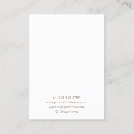 Hand gebeletterde Script Sieraden Oorbel Display Visitekaartje (Achterkant)