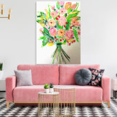 Hand gebonden boeket canvas afdruk (Insitu (Woonkamer))