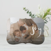 Hand Geborsteld Kerstster Foto met Calligrafie Feestdagenkaart (Staand voorkant)