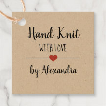 Hand gebreid met liefde kraft script aangepast