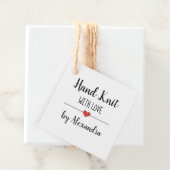 Hand gebreid met liefde kraft script aangepast bedankjes labels (In situ)