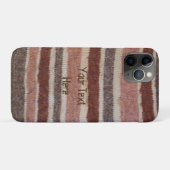  hand gebreide bruine strepen plezier Case-Mate iPhone case (Achterkant (horizontaal))