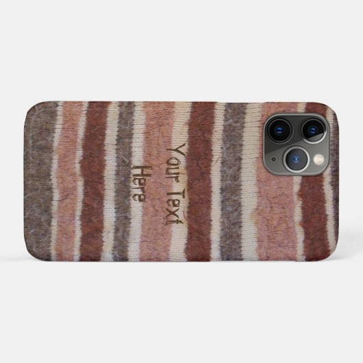  hand gebreide bruine strepen plezier Case-Mate iPhone case (Achterkant (horizontaal))