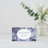 Hand Gedekte Moderne Blauwe Waterverf Abstracte Bu Visitekaartje (Staand voorkant)