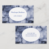 Hand Gedekte Moderne Blauwe Waterverf Abstracte Bu Visitekaartje (Voorkant / Achterkant)