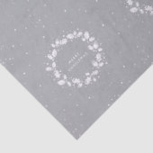 Hand Gedrukt grijs + Witte Kerst Holly Wreate Tissuepapier (Detail)