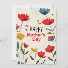 Hand gedrukte feestelijke Moederdag Kaart