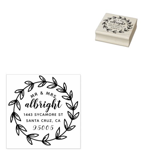 Hand gefrankeerd Mr. & Mrs bruiloft retouradres Rubberstempel (Gestempeld)