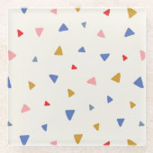 Hand gegooid driehoekspatroon glazen onderzetter (Voorkant)