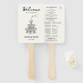 Hand-geïllustreerd Champagne Grappig Huwelijksprog Handwaaier (Voorkant en achterkant)