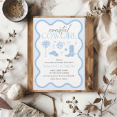 Hand geïllustreerd Coastal Cowgirl Vrijgezellenfee Kaart