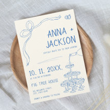 Hand Geïllustreerd  Frans Blauw Huwelijk