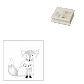 Hand geïllustreerd Kerstmis vos Rubber Stamp Rubberstempel (Gestempeld)