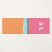 Hand Geïllustreerd Kleurblok Strand Motief Yoga Ma Yogamat (Voorkant (horizontaal))