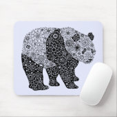 Hand Geïllustreerde Artsy Floral Panda Beer Muismat (Met muis)