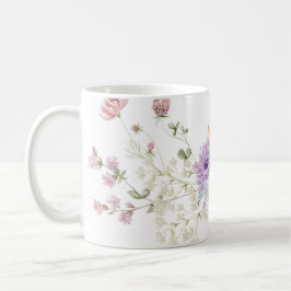 Hand geïllustreerde bloemenprint koffiemok