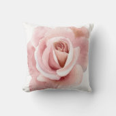 Hand geïllustreerde Blush Pink Rose Kussen (Voorkant)