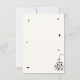 Hand-geïllustreerde Champagne Tower Retro Foto Bedankkaart