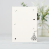 Hand-geïllustreerde Champagne Tower Retro Foto Bedankkaart (Staand voorkant)